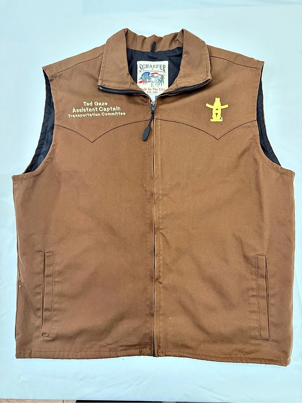 Schaefer Ranchwear Vest Large HLSR 2016 Rodeo Made USA Style 731 Western
